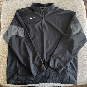 Nike Men's Black Quarter Zip Windbreaker with Gray Accents, XXL
